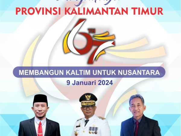 Keluarga Besar SMK Negeri 19 Samarinda mengucapkan Selamat HUT Provinsi Kalimantan Timur ke-67, 09 Januari 2024.