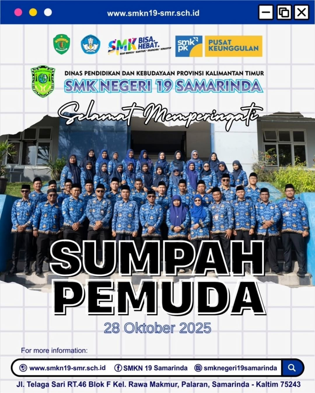 Memperingati Hari Sumpah Pemuda Ke-97 SMK Negeri 19 Samarinda Memperingati Hari Sumpah Pemuda Ke-97 SMK Negeri 19 Samarinda